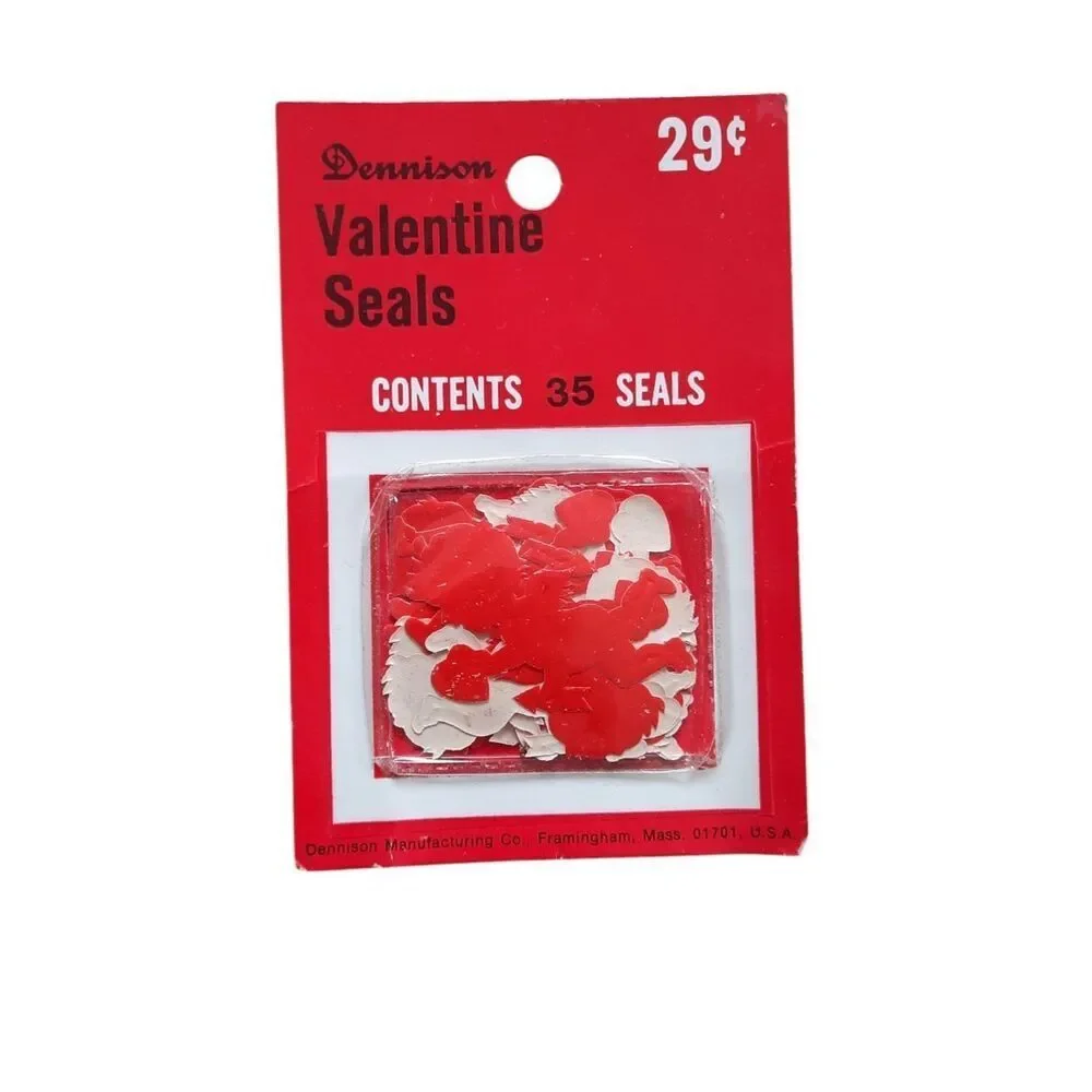 Vintage Dog & Valentine Seal Sticker Pack - Yellow, Red